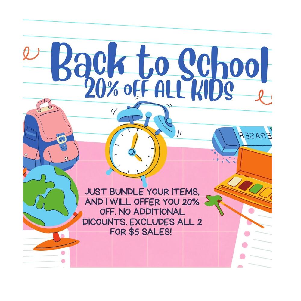 20% Off All Kid's Clothing Back To School Sale